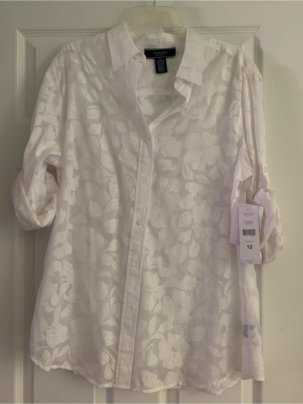 Women’s Jones Wear Sport White Floral Shirt